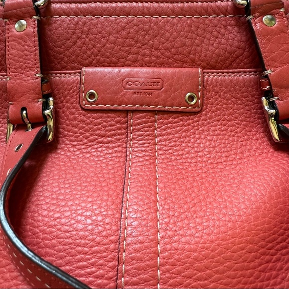 Coach Hamilton F13089 Red Pebbled Leather Y2K Tote • Women’s Shoulder Bag - Picture 3 of 12